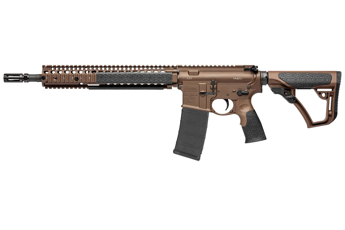 No. 14 Best Selling: DANIEL DEFENSE DDM4 M4A1 5.56 NATO 14.5 IN BBL FDE FLASHIDER PERMANENTLY ATTACHED