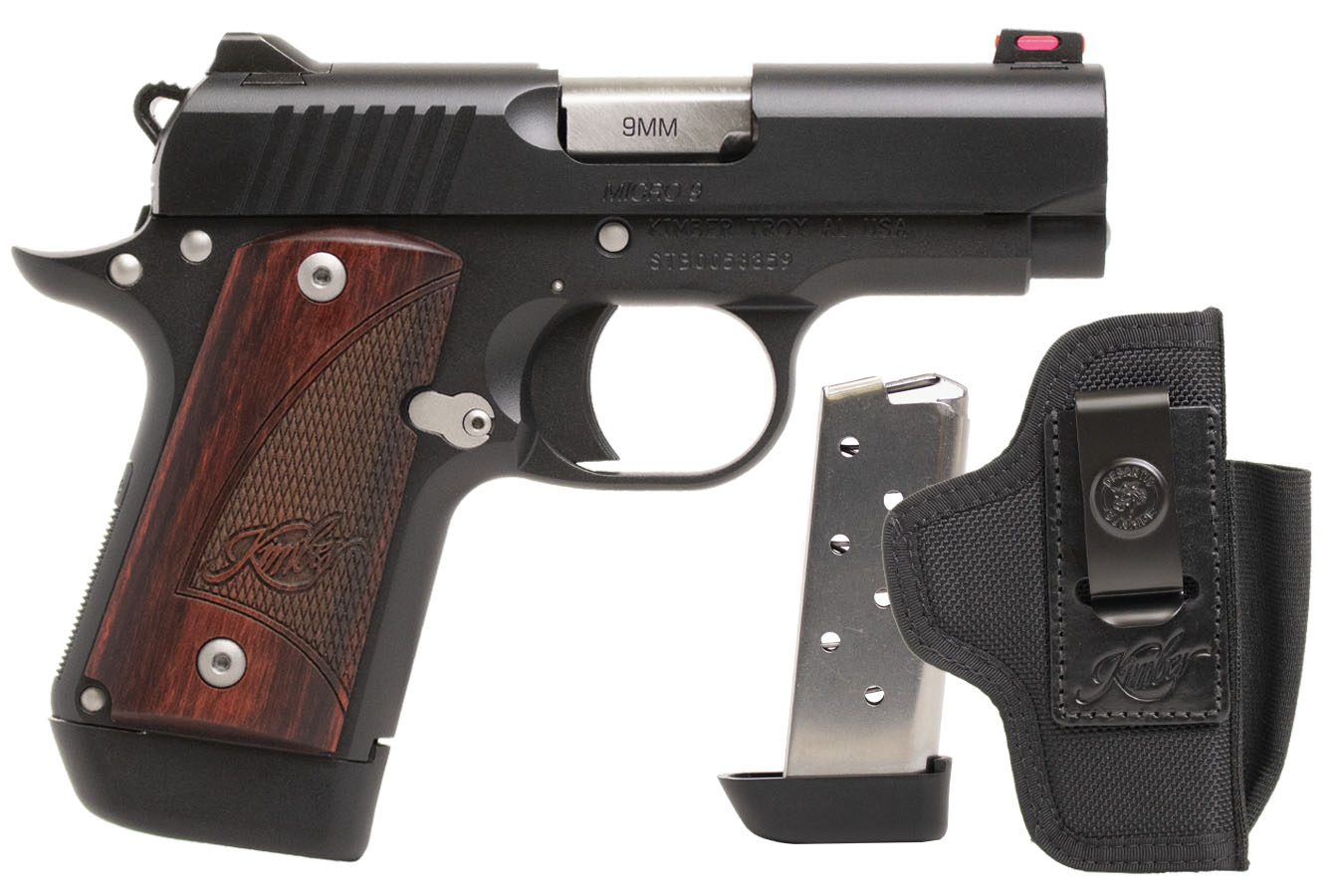 No. 5 Best Selling: KIMBER MICRO 9 RTC 9MM 3.15` BARREL BLACK FINISH ROSEWOOD GRIPS