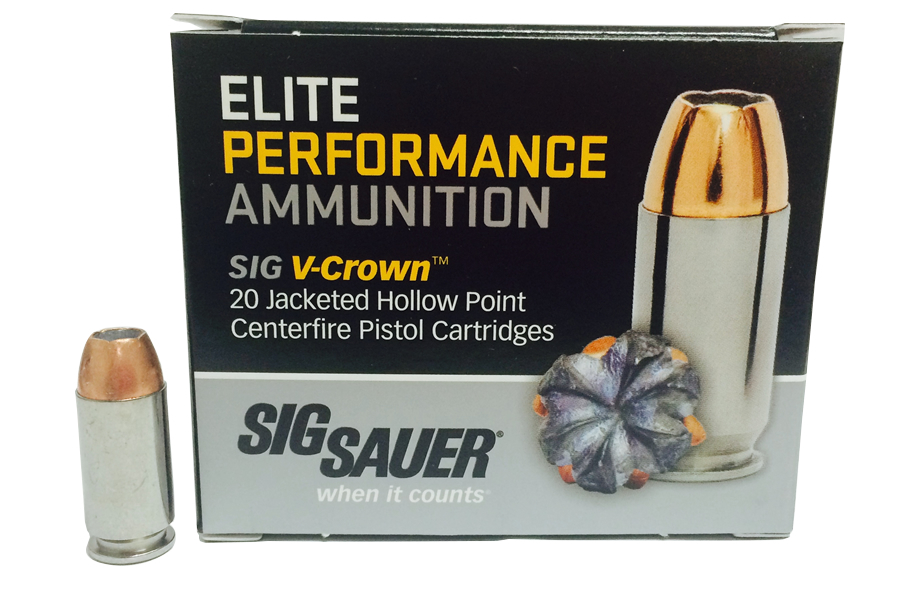 Sig Sauer 9mm Luger 124 Gr JHP Elite V Crown 20 Box Sportsman S