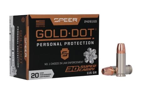 SPEER AMMUNITION 30 SUPER CARRY 115GR GOLD DOT HOLLOW POINT