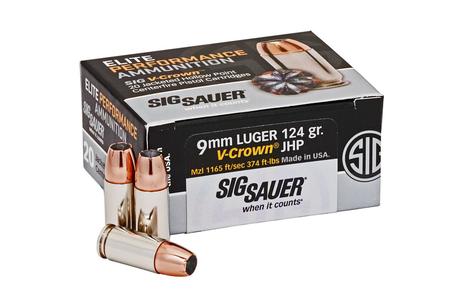 SIG SAUER 9MM 124 GR ELITE V-CROWN JHP