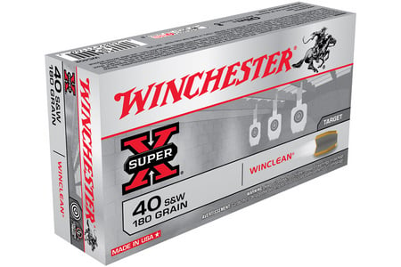 WINCHESTER AMMO 40 SW 180 GR  WINCLEAN SUPER-X