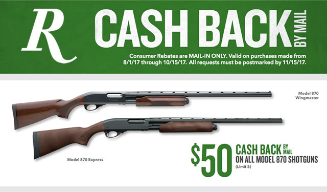 Model 870 Shotguns with Cash Back