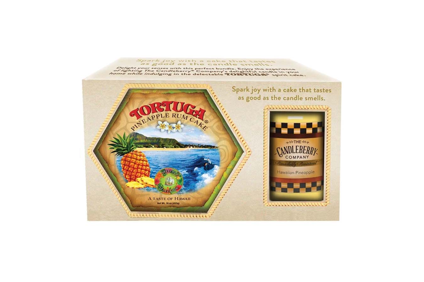 Candleberry Tortuga Hawaiian Pineapple Rum Cake and Candle Gift Set ...