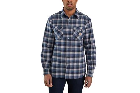 RUGGED FLEX® RELAXED FIT MIDWEIGHT FLANNEL LONG-SLEEVE SNAP-FRONT PLAID SHIRT 