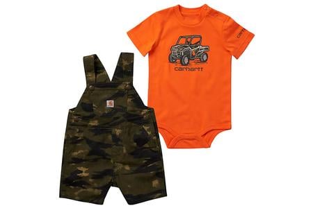 INFANT BOYS CAMO UTILITY SHORTALL SET