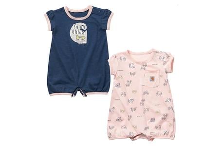 INFANT GIRLS SS ON THE FARM ROMPER 2PC SET