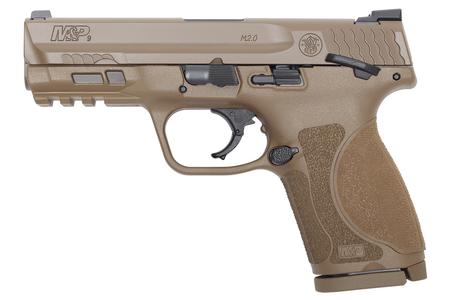 SMITH AND WESSON MP9 M2.0 COMPACT FLAT DARK EARTH PISTOL WITH 4-INCH BARREL AND THUMB SAFETY (LE