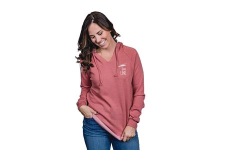 WOMENS LW V NECK HOODY