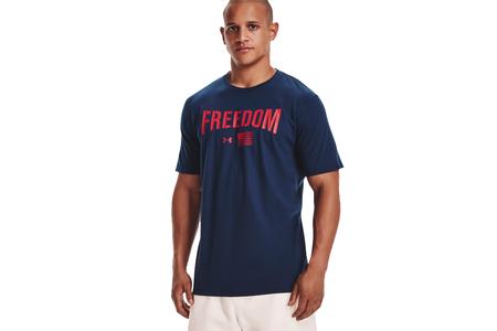 MENS UA FREEDOM LOCKUP FLAG SS TEE