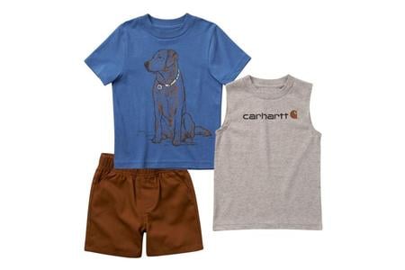 TODDLER BOYS DOG 3 PC SHORT, TEE, TANK