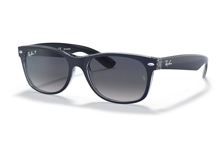 Ray Ban New Wayfarer Classic Sunglasses with Matte Blue Frame and Blue ...