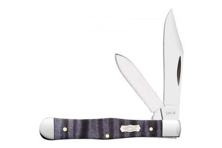 PURPLE CURLY MAPLE SMALL SWELL CENTER JACK FOLDING KNIFE