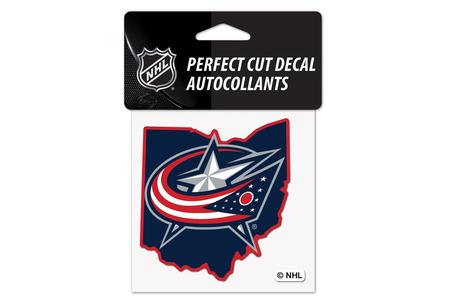 NHL COLUMBUS BLUE JACKETS STATE LOGO DECAL 4IN X 4IN