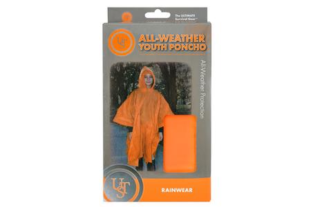 ALL-WEATHER YOUTH PONCHO, ORANGE