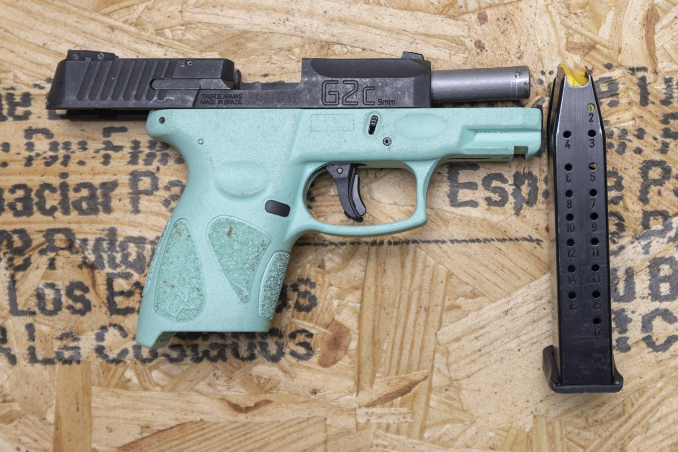 Taurus G2c 9mm Police Trade-In Pistol with Cyan Frame