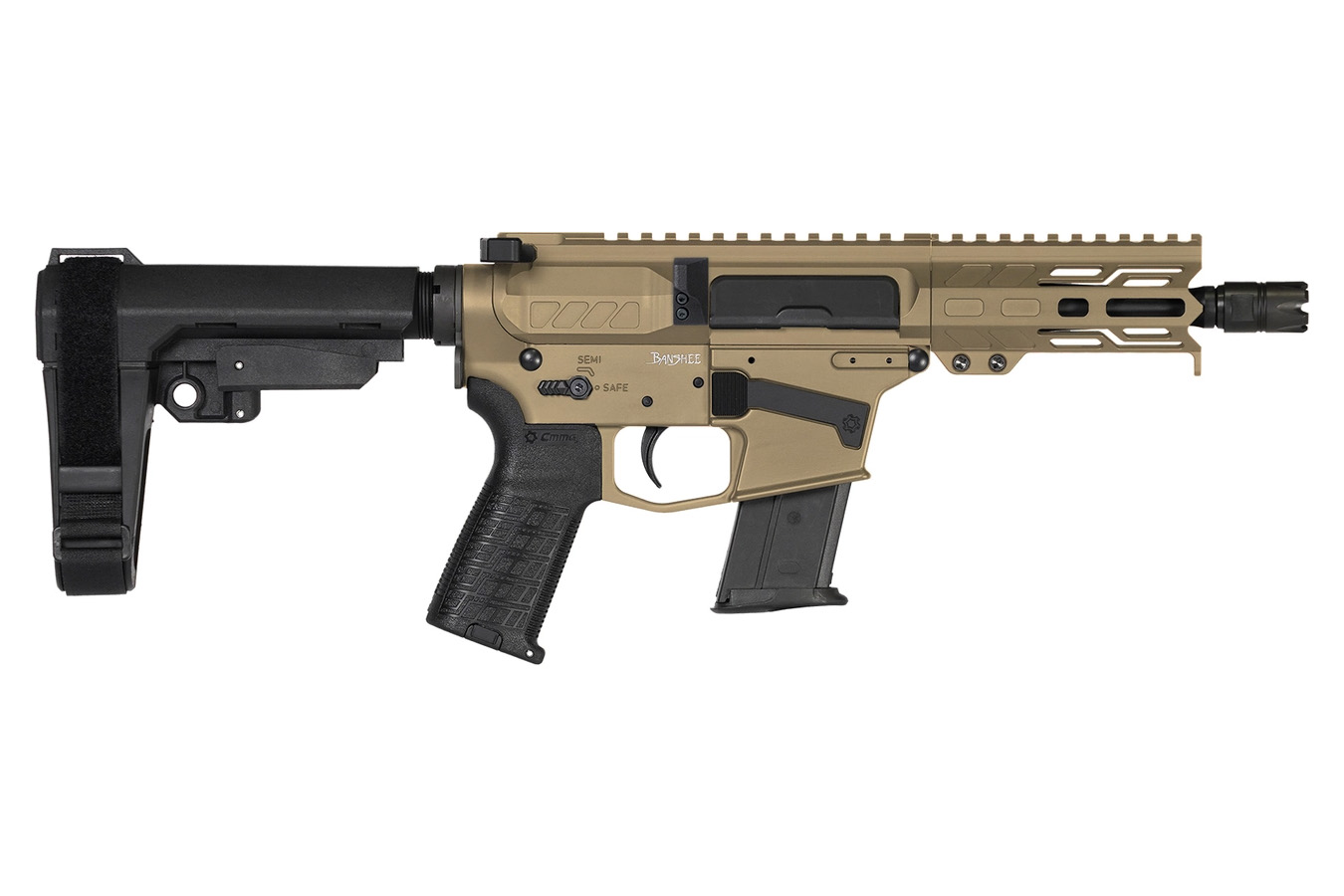 CMMG Banshee Mk57 5.7x28mm AR-15 Pistol with 5 Inch Barrel and Coyote ...