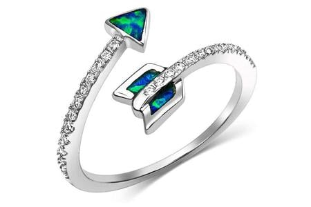 WINDING OPAL ARROW RING