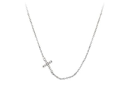 QUIET FAITH TINY CRYSTAL CROSS NECKLACE