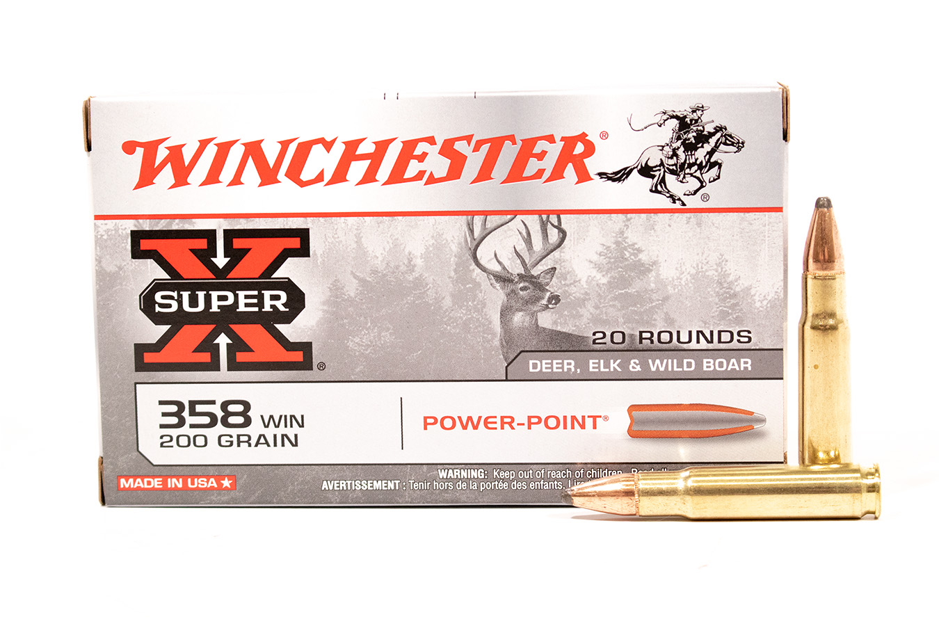 Winchester 358 Win 200 Gr Power Point Super X 20 Box Sportsman s 