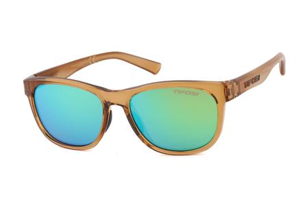 SWANK SUNGLASSES WITH CRYSTAL BROWN FRAME AND SMOKE GREEN LENSES