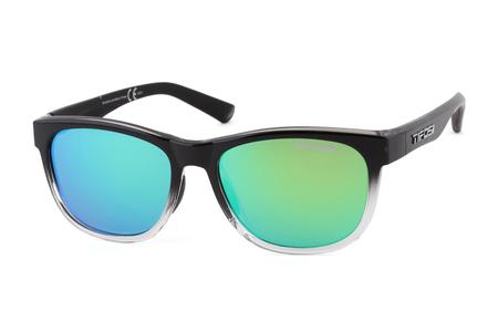 SWANK SUNGLASSES WITH ONYX FADE FRAME AND SMOKE GREEN LENSES