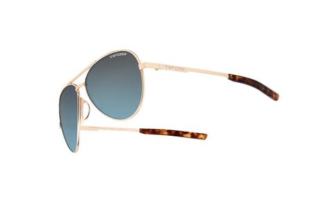 SHWAE SUNGLASSES WITH GOLD FRAME AND SMOKE BRIGHT BLUE LENSES