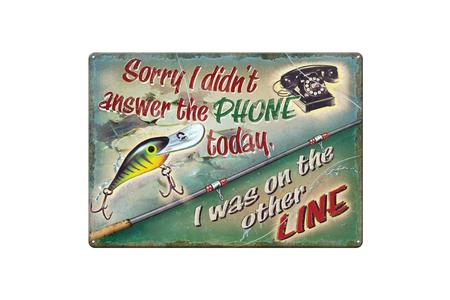 ON THE OTHER LINE TIN SIGN