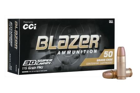 CCI AMMUNITION 30 SUPER CARRY 115GR FMJ BLAZER BRASS