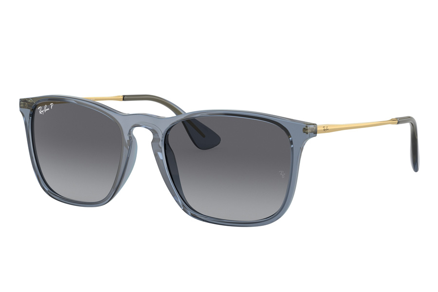 Ray-Ban Chris Sunglasses with Transparent Blue Frame and Gray Gradient ...