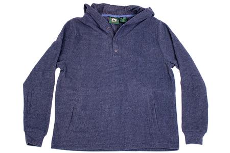 MENS HOODED HENLEY LONG SLEEVE SHIRT