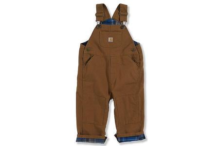 TODDLER FLANNEL LINED CANVAS BIB OVERALL