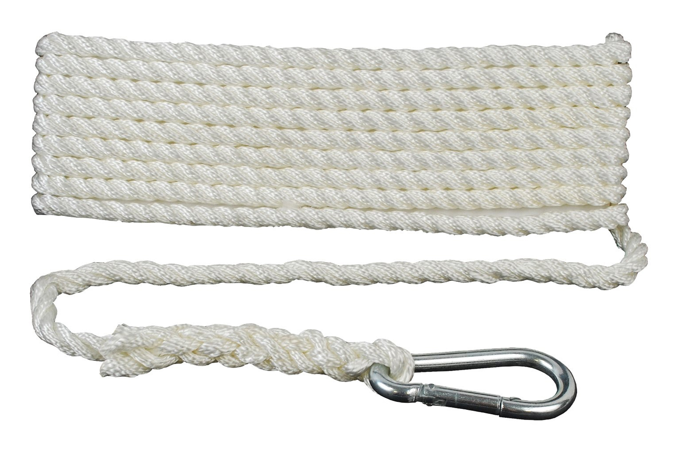 Shop Attwood Anchor Line with Hook, 3/8 Inch x 50 Foot, White for Sale ...