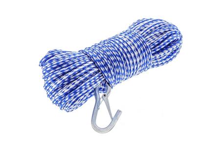 HOLLOW BRAIDED POLYPROPYLENE ANCHOR LINE WITH SPRING HOOK, 1/4 INCH X 100 FOOT, 