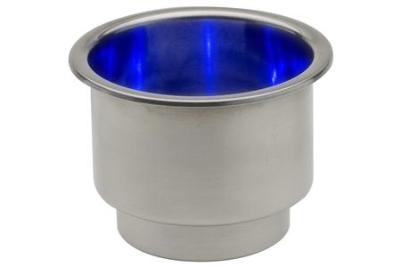 LED STAINLESS STEEL DRINK HOLDER, BLUE