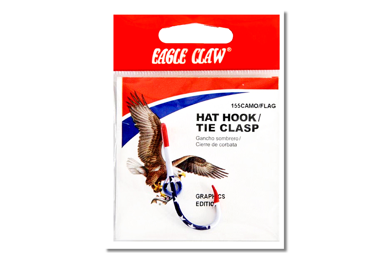 Eagle Claw Hat/tie Clasp American Flag 1pk 155ah-flag for sale online