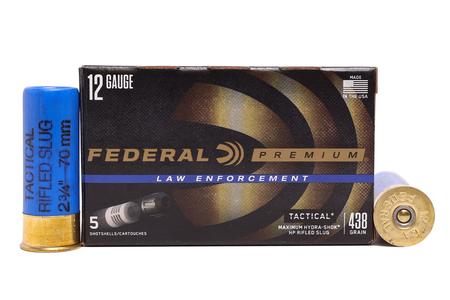 Federal 12 Gauge 2-3/4 in 438 gr HP Rifled Slug Hydra-Shok Police Trade-In Ammo 5/Box