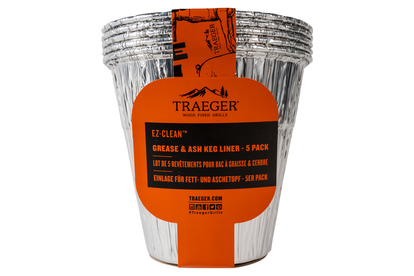 Traeger Grills EZClean Grease & Ash Keg Liner 5 Pack for Sale