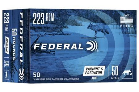 Federal 223 Rem 50 gr JHP Varmint and Predator 50/Box