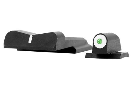 BIG DOT NIGHT SIGHT SET TRITIUM GREEN WITH WHITE OUTLINE FRONT, BLACK WITH WHITE