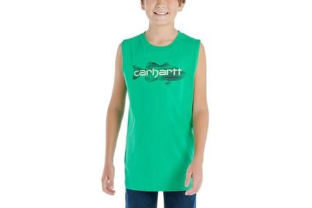 LITTLE BOYS FISH LOGO SLEEVELESS TEE