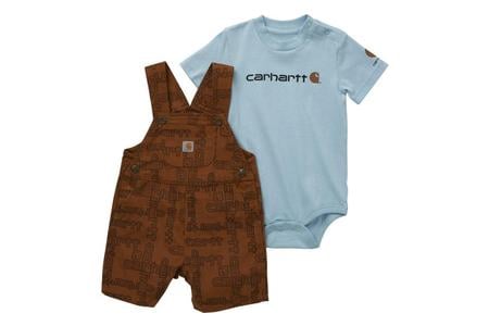 INFANT BOYS SS BODYSUIT AND CANVAS SHORTALL SET