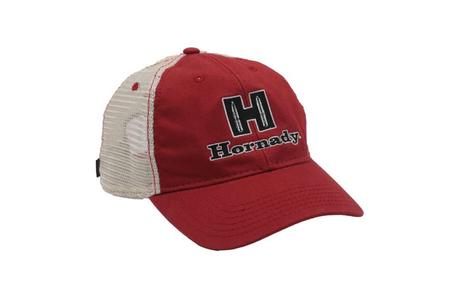 HORNADY HORNADY RED WHITE MESH HAT