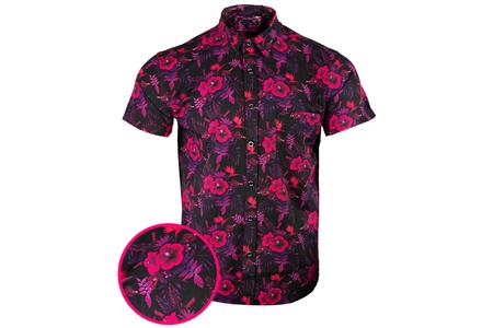 RETRO RIFLE RETRO RIFLE HIBISCUS PINK SS BUTTON UP SHIRT