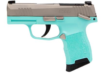 P365 380ACP 3.1` BARREL NICKEL AND TURQUOISE 2-10RND MAGS