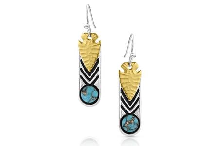 SOUTHWEST NIGHTS ARROWHEAD TURQ EARRINGS