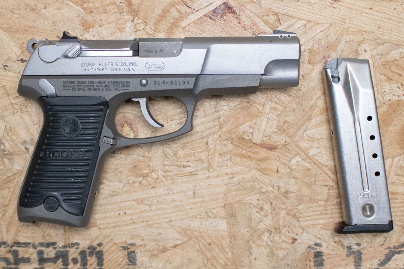 Ruger P89 9mm Police Trade-In Pistol with Manual Safety