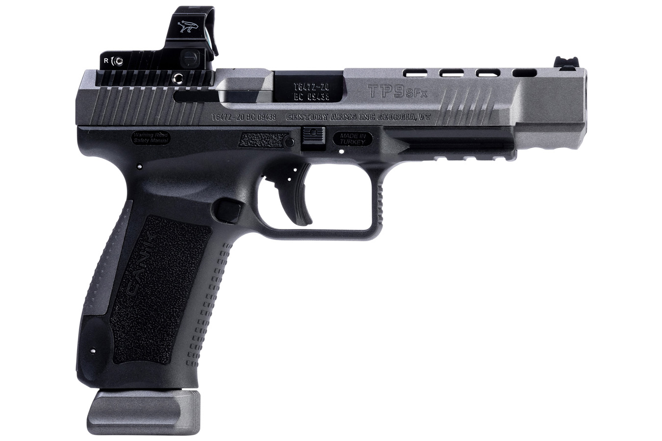 Canik TP9SFx 9mm Pistol with Red Dot and Tungsten Gray Cerakote Slide ...