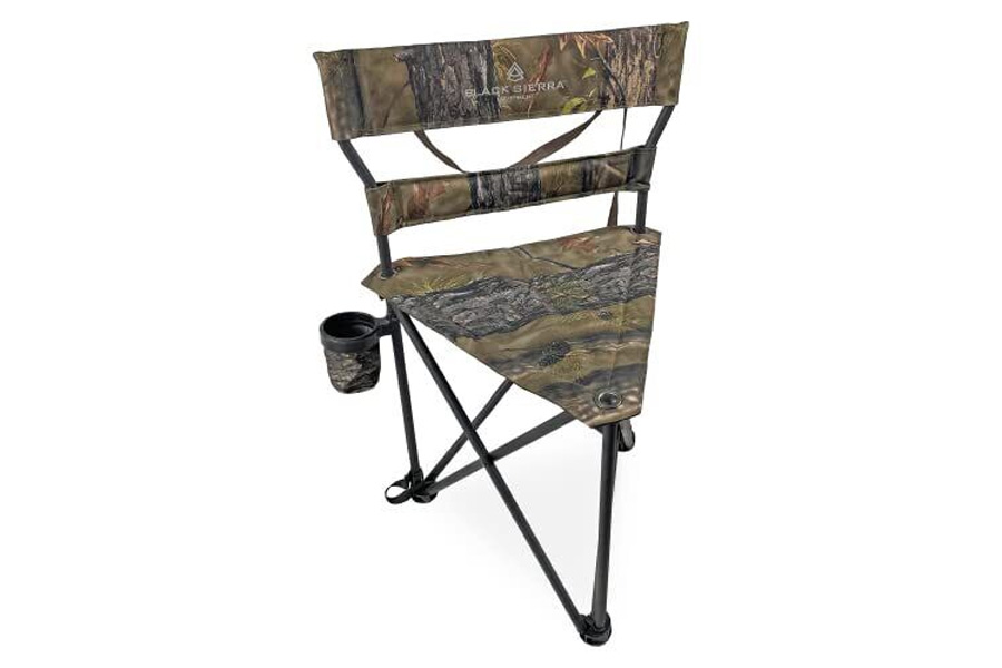 Black Sierra Equipment HD Tri Hunt Stool with Back