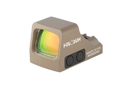 Holosun HS407K X2 6 MOA Flat Dark Earth Open Reflex Optical Sight with Shake Awake